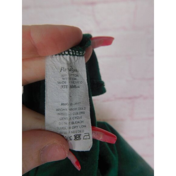 Papaya Green Knotted Cropped Front Graphic Tee Grow Positive Thoughts L - Picture 10 of 11